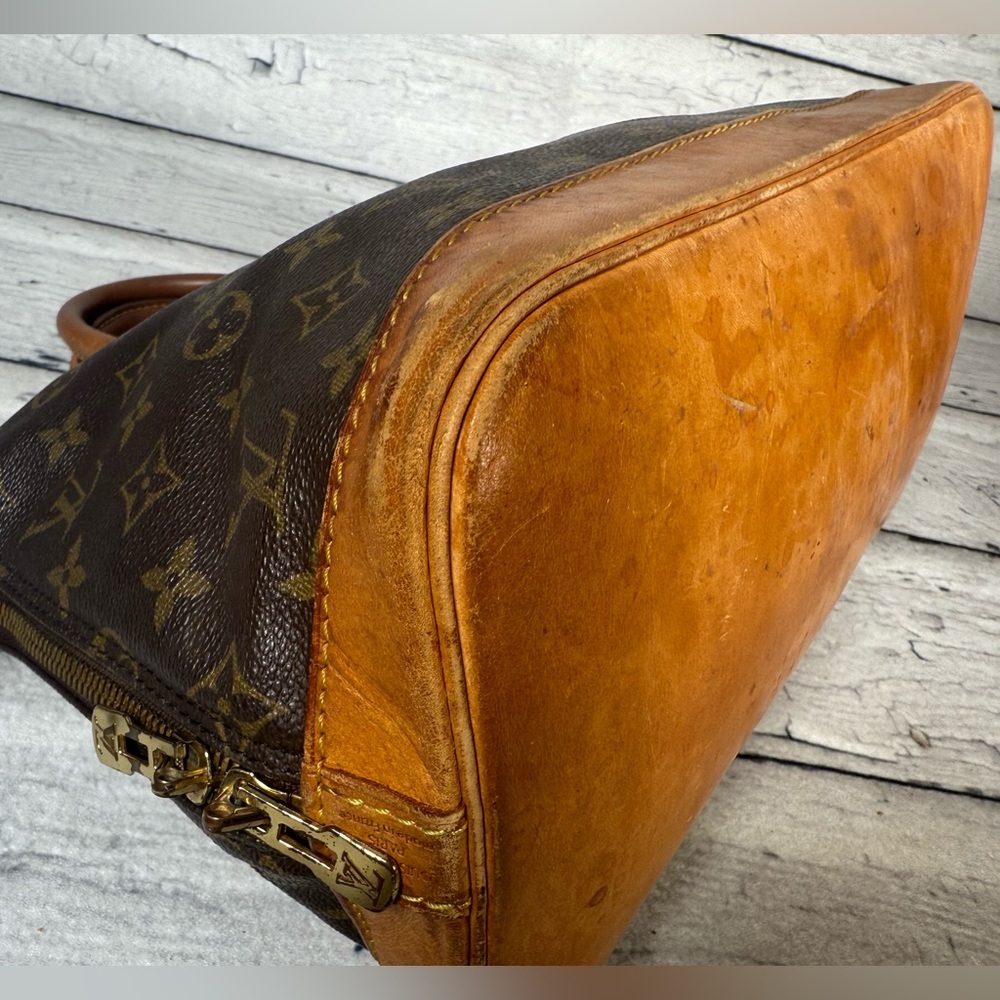 Louis Vuitton Alma Brown Monogram Leather Canvas Handbag - Picture 11 of 16